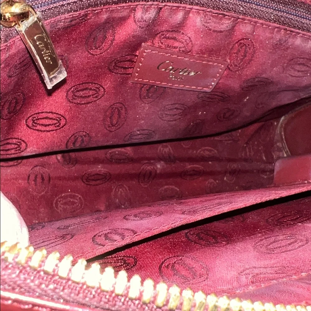 CARTIER Vintage Burgundy Leather Clutch